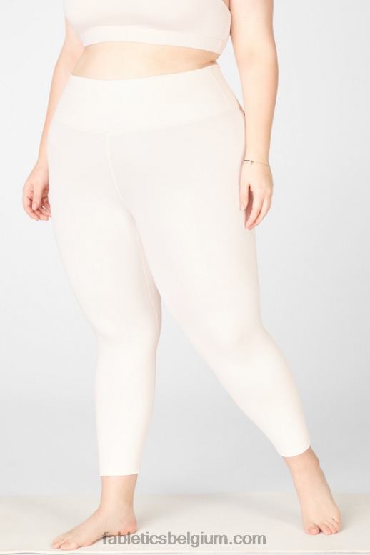 parelmoer ivoor vrouwen pureluxe iriserende 7/8 legging met hoge taille Fabletics LH20J1174