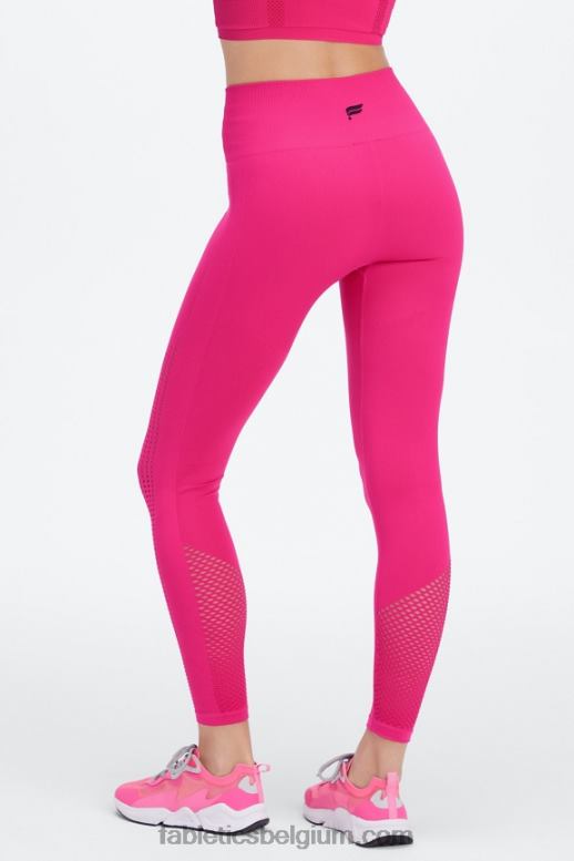 pluche roze/zwart vrouwen sync naadloze 7/8 legging met hoge taille Fabletics LH20J1004