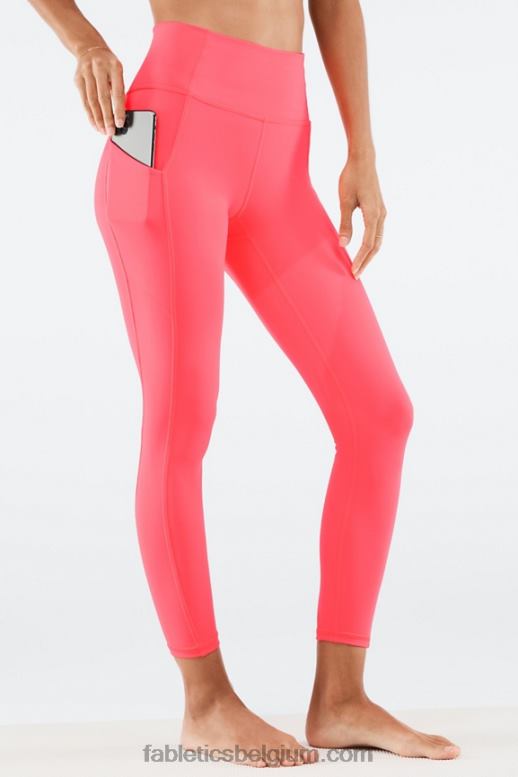pop koraal vrouwen oasis pureluxe hoog getailleerde 7/8 legging 56 Fabletics LH20J825