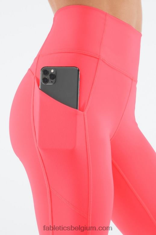 pop koraal vrouwen oasis pureluxe hoog getailleerde 7/8 legging 56 Fabletics LH20J825