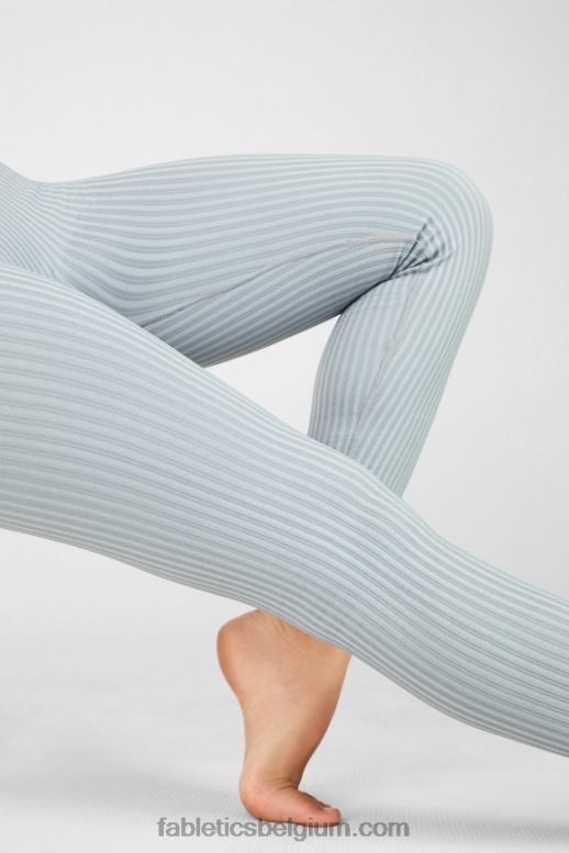 regenwolk/poolgrijs vrouwen naadloze riblegging met hoge taille Fabletics LH20J1300