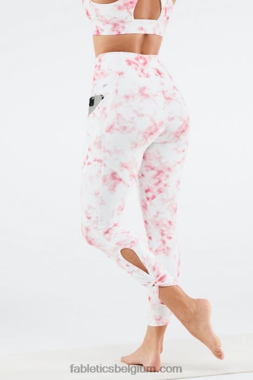 rood rokerig marmer vrouwen oasis pureluxe hoog getailleerde 7/8 legging 81 Fabletics LH20J1145