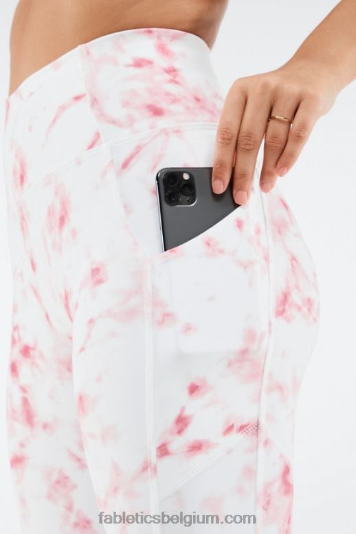 rood rokerig marmer vrouwen oasis pureluxe hoog getailleerde 7/8 legging 81 Fabletics LH20J1145