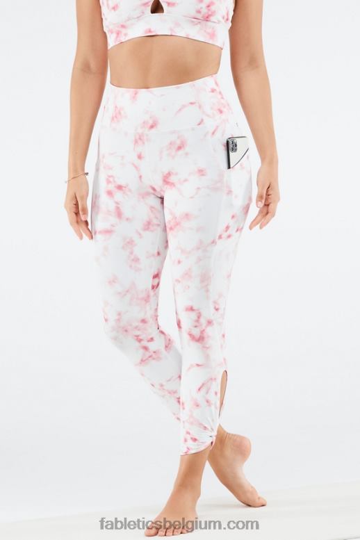 rood rokerig marmer vrouwen oasis pureluxe hoog getailleerde 7/8 legging 81 Fabletics LH20J1145