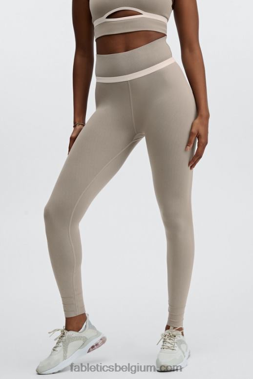 rook/opaal vrouwen sculptknit hoog getailleerde uitgesneden legging Fabletics LH20J1176
