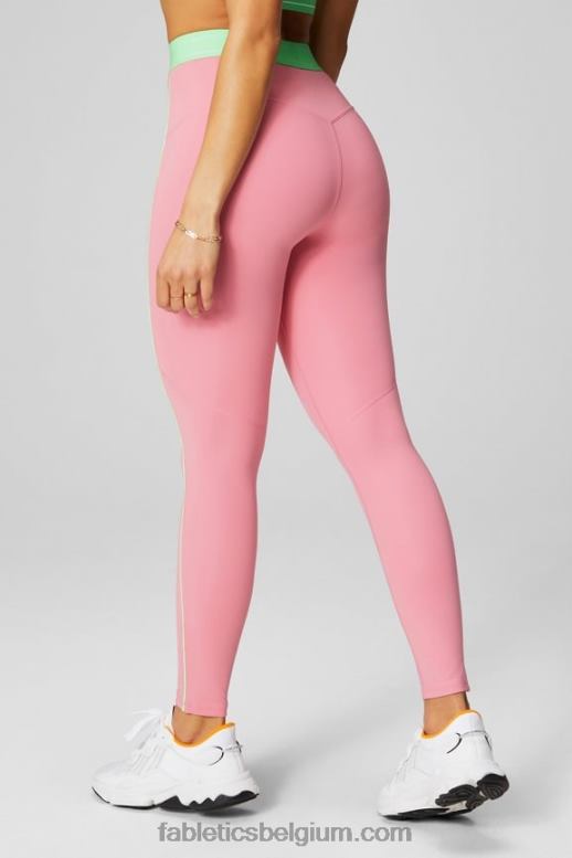 rouge blush/gesuikerde limoen vrouwen pureluxe 7/8 legging met ultrahoge taille 64 Fabletics LH20J874