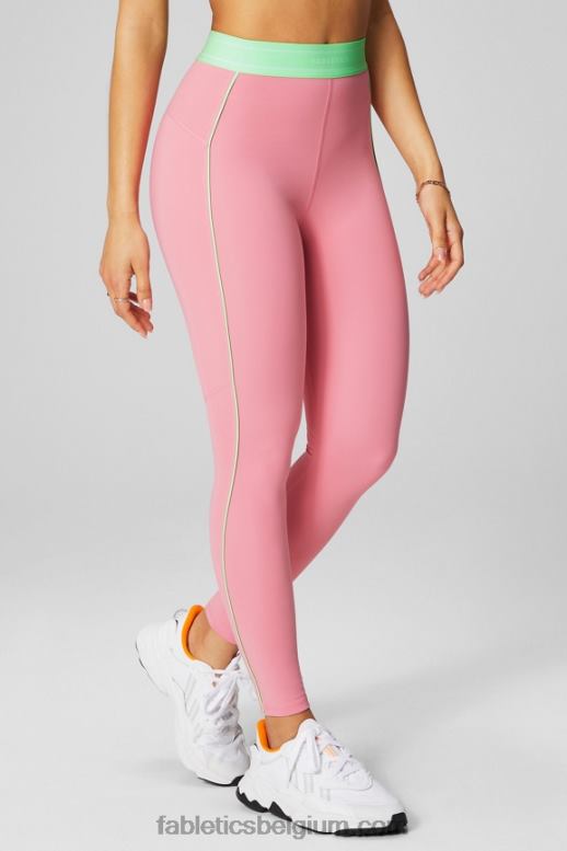 rouge blush/gesuikerde limoen vrouwen pureluxe 7/8 legging met ultrahoge taille 64 Fabletics LH20J874