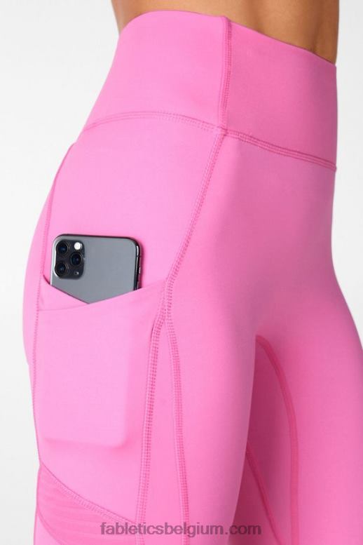 roze branding vrouwen overal motion365 hoog getailleerde moto 7/8 legging Fabletics LH20J1237