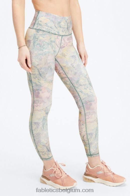 roze escape large zomergekte/reflecterend zilver vrouwen define powerhold hoog getailleerde 7/8 legging 28 Fabletics LH20J685
