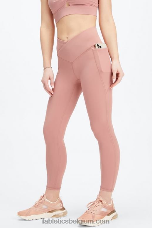 roze kloof vrouwen oasis pureluxe hw gekruiste 7/8 legging Fabletics LH20J934