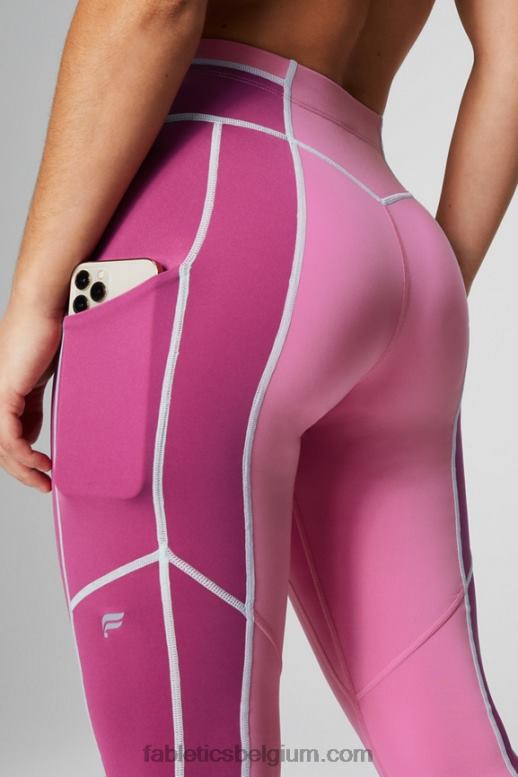 roze pop/roze wangen/misty bay vrouwen motion365+ 7/8 legging met hoge taille Fabletics LH20J1024
