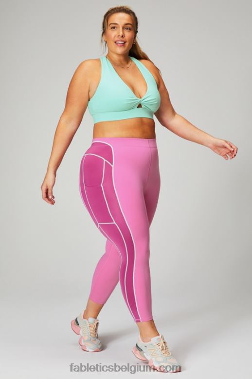 roze pop/roze wangen/misty bay vrouwen motion365+ 7/8 legging met hoge taille Fabletics LH20J1025
