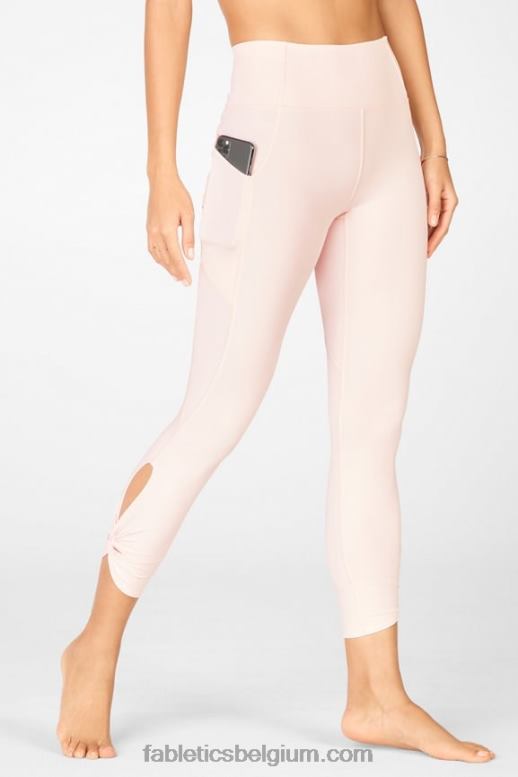roze vorst vrouwen oasis pureluxe twist 7/8 legging met hoge taille Fabletics LH20J1148