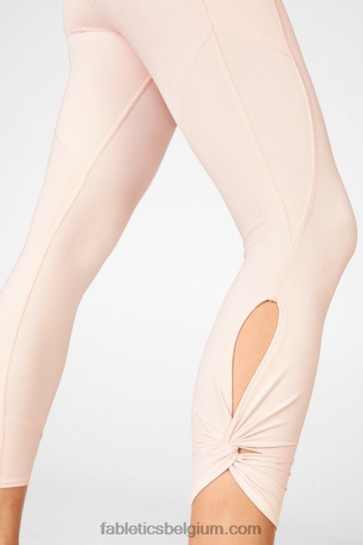 roze vorst vrouwen oasis pureluxe twist 7/8 legging met hoge taille Fabletics LH20J1148