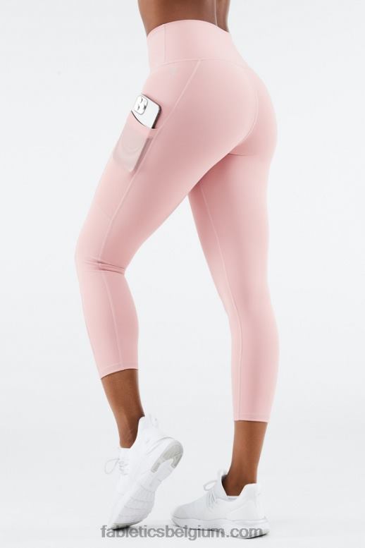 rozenbloem vrouwen powerhold capri met hoge taille voor onderweg 46 Fabletics LH20J775