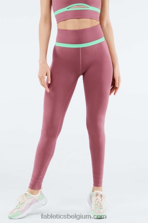 rozenklei/tropisch water vrouwen sculptknit hoog getailleerde uitgesneden legging Fabletics LH20J1175