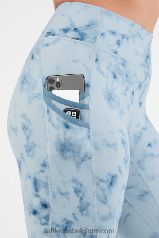 smokey marmer/blauw ijzer vrouwen trinity zak met hoge taille 7/8 Fabletics LH20J1302