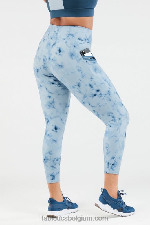 smokey marmer/blauw ijzer vrouwen trinity zak met hoge taille 7/8 Fabletics LH20J1302
