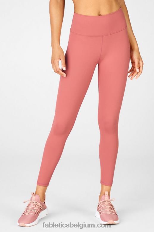 stoffige ceder/bloesem/parelroze vrouwen boost powerhold hoog getailleerde 7/8 legging 61 Fabletics LH20J857