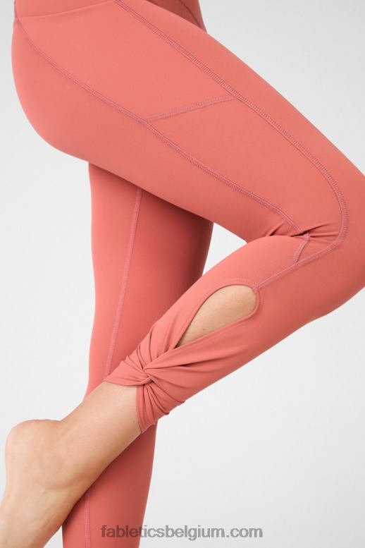 stoffige ceder vrouwen oasis pureluxe twist 7/8 legging met hoge taille Fabletics LH20J1149