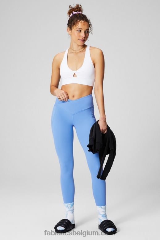 surf blauw vrouwen oasis pureluxe hw gekruiste 7/8 legging Fabletics LH20J947