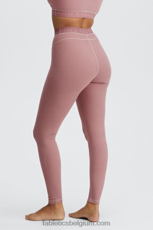 terra roze/terra roze logo vrouwen wafel hoog getailleerde legging Fabletics LH20J1206