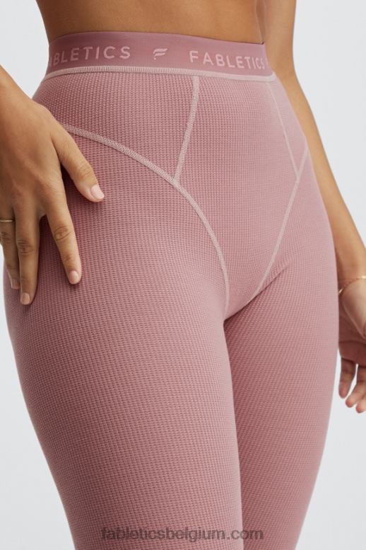 terra roze/terra roze logo vrouwen wafel hoog getailleerde legging Fabletics LH20J1206