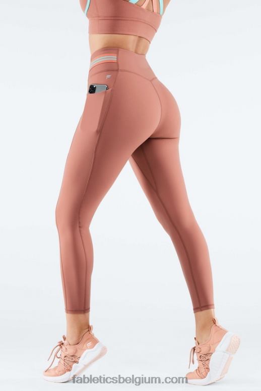 terra/zwembad/koraal waas vrouwen motion365 7/8 legging met hoge taille Fabletics LH20J1160