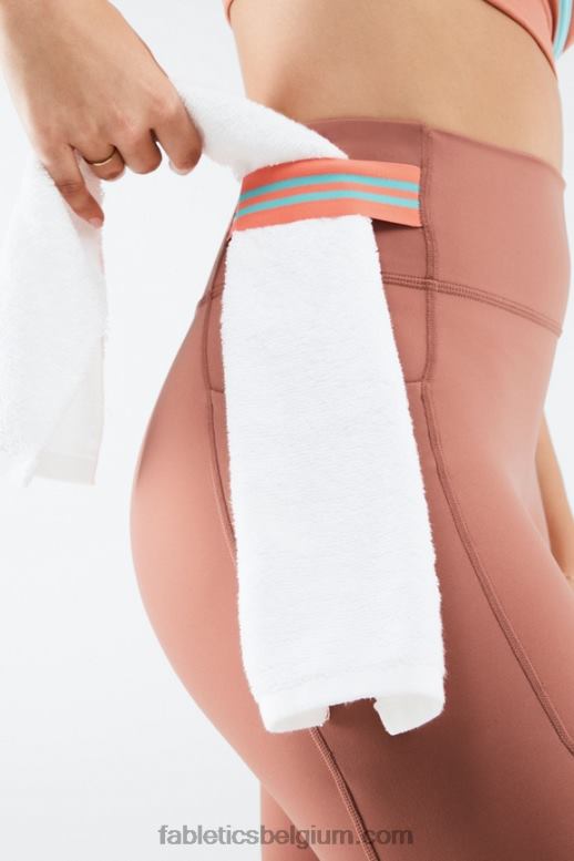terra/zwembad/koraal waas vrouwen motion365 7/8 legging met hoge taille Fabletics LH20J1160