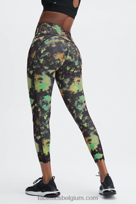 tin gemarmerd zebra/reflecterend zilver vrouwen define powerhold hoog getailleerde 7/8 legging 30 Fabletics LH20J693