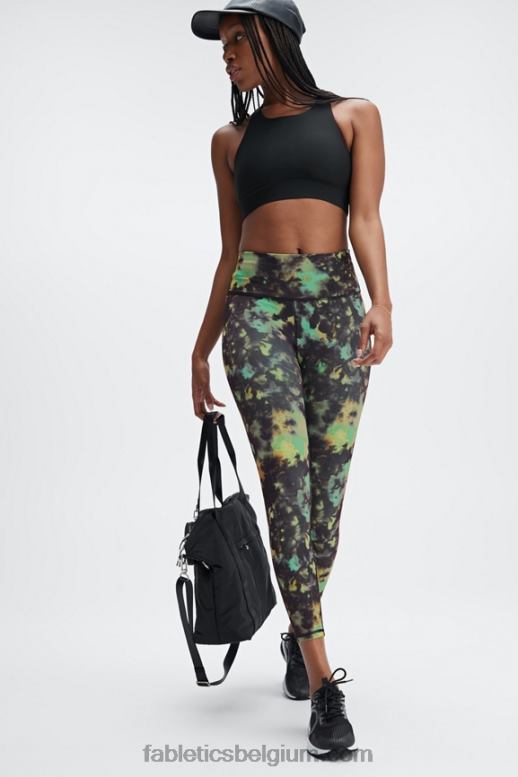 tin gemarmerd zebra/reflecterend zilver vrouwen define powerhold hoog getailleerde 7/8 legging 30 Fabletics LH20J693