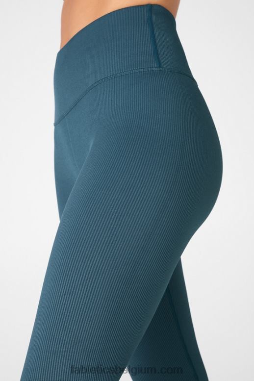 ton-sur-ton hemelsblauw/zure appel vrouwen naadloze riblegging met hoge taille Fabletics LH20J1298