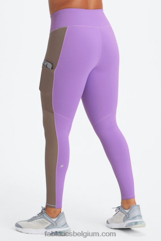 ultraviolet/wilgenschors vrouwen powerhold legging met hoge taille voor onderweg 40 Fabletics LH20J746