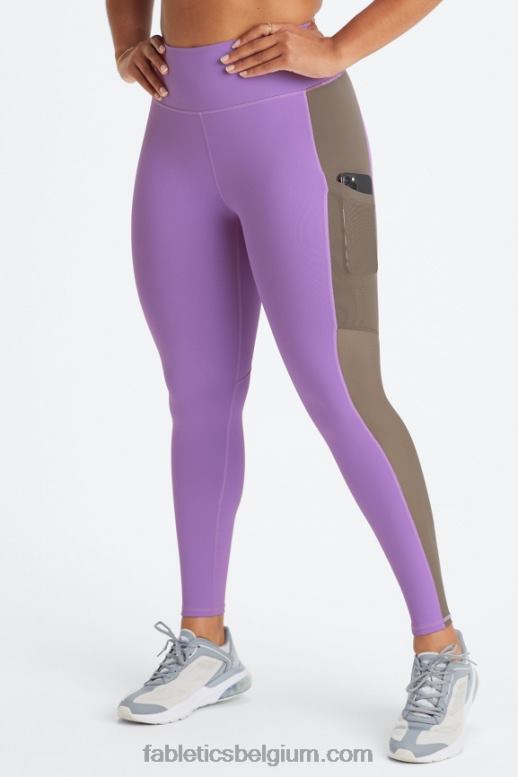 ultraviolet/wilgenschors vrouwen powerhold legging met hoge taille voor onderweg 40 Fabletics LH20J746