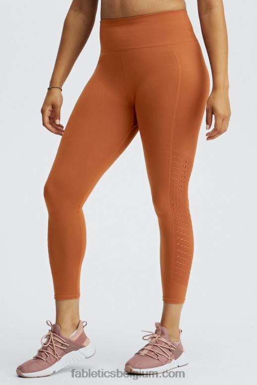 verbrande baksteen vrouwen sync naadloze 7/8 legging met hoge taille Fabletics LH20J1007