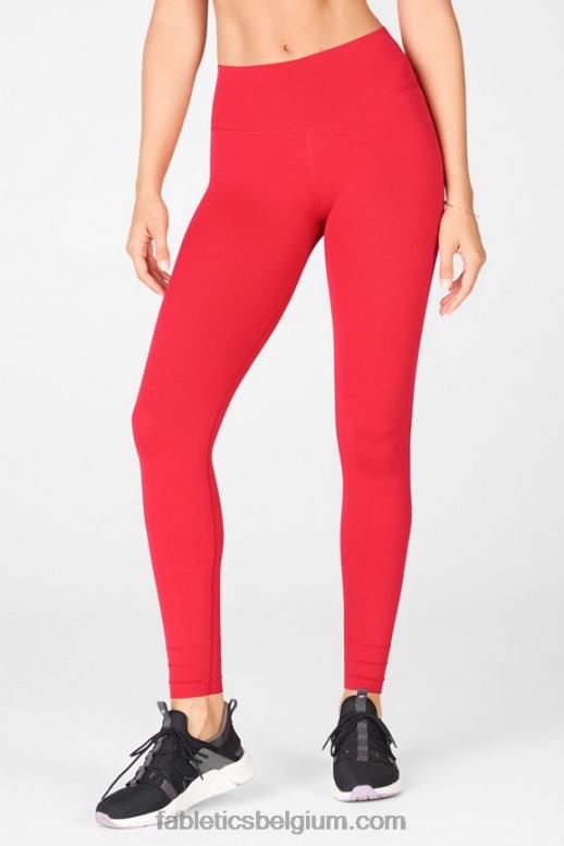 vermiljoen vrouwen sculptknit hoog getailleerde legging op maat Fabletics LH20J1218