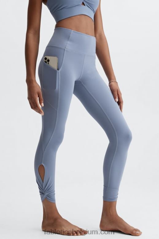 vervaagde denim vrouwen oasis pureluxe twist 7/8 legging met hoge taille Fabletics LH20J1140
