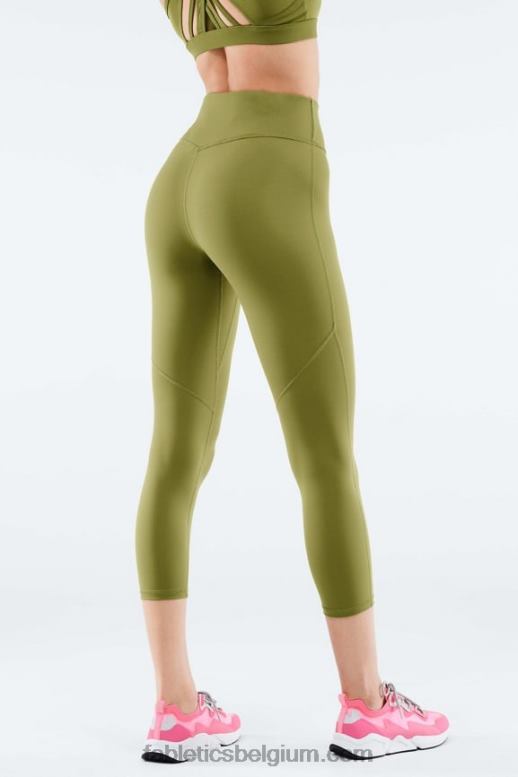 vervaagde olijf vrouwen overal motion365 capri met hoge taille Fabletics LH20J1282