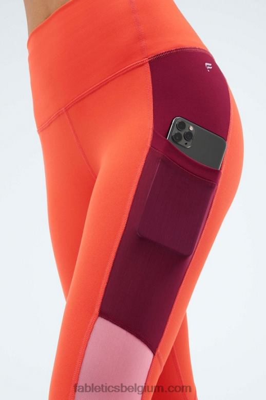 vreugdevuur/zonsondergang/kersenuitbarsting vrouwen powerhold ultra hw 7/8 legging voor onderweg Fabletics LH20J1290