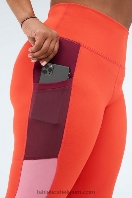 vreugdevuur/zonsondergang/kersenuitbarsting vrouwen powerhold ultra hw 7/8 legging voor onderweg Fabletics LH20J1291