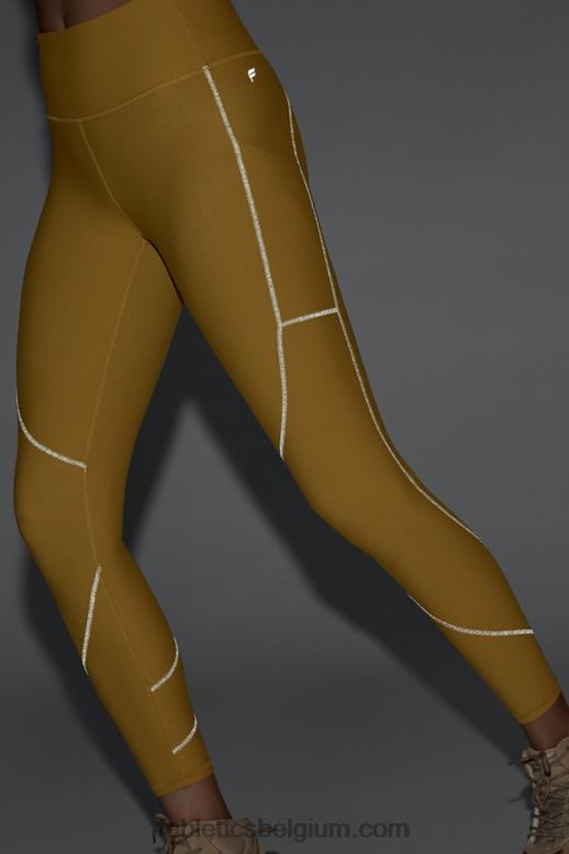 warm olijf/reflecterend zilver vrouwen therma-flex hw reflecterende zaklegging Fabletics LH20J1191
