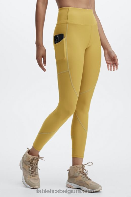 warm olijf/reflecterend zilver vrouwen therma-flex hw reflecterende zaklegging Fabletics LH20J1191