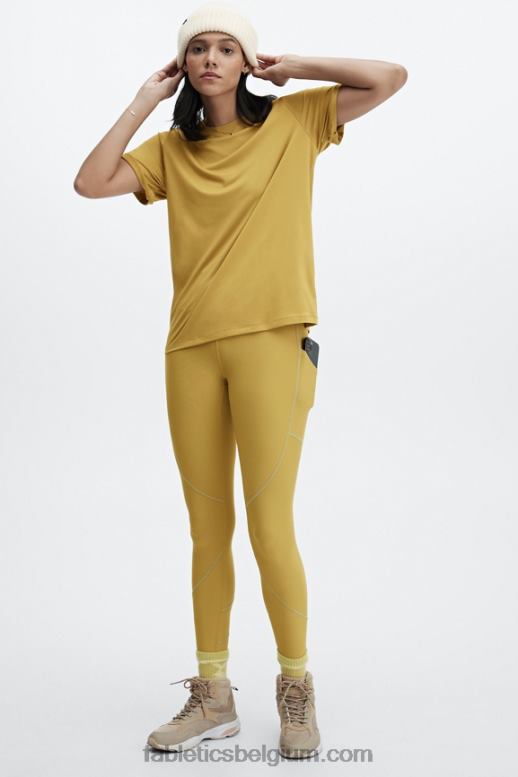 warm olijf/reflecterend zilver vrouwen therma-flex hw reflecterende zaklegging Fabletics LH20J1191
