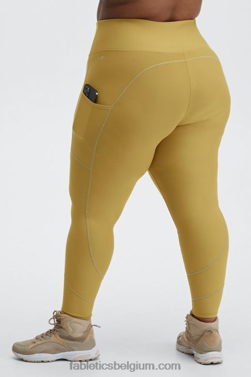 warm olijf/reflecterend zilver vrouwen therma-flex hw reflecterende zaklegging Fabletics LH20J1192