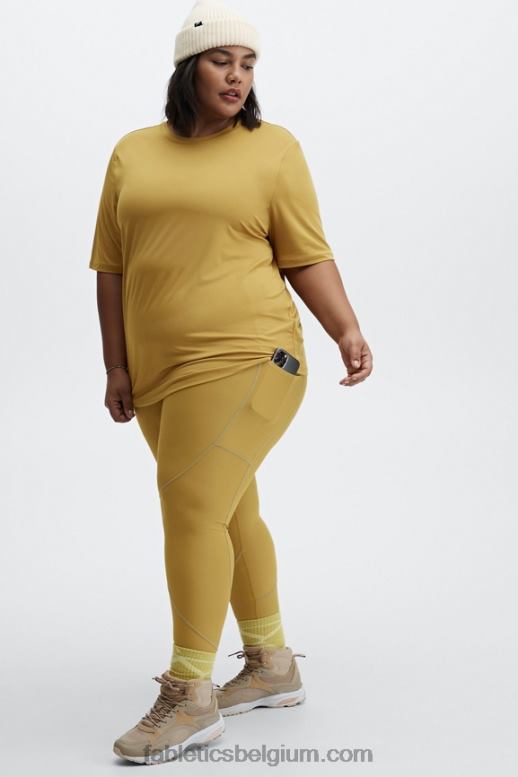 warm olijf/reflecterend zilver vrouwen therma-flex hw reflecterende zaklegging Fabletics LH20J1192