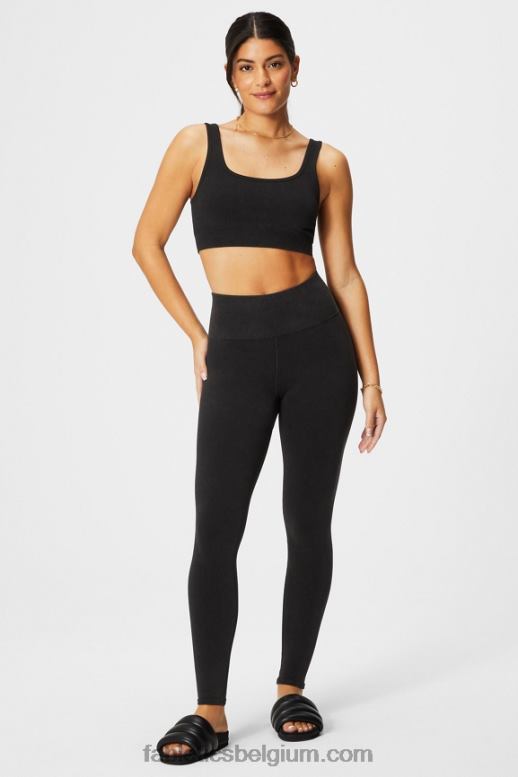 wijnoogst zwart vrouwen wolk naadloze high-waisted legging Fabletics LH20J832