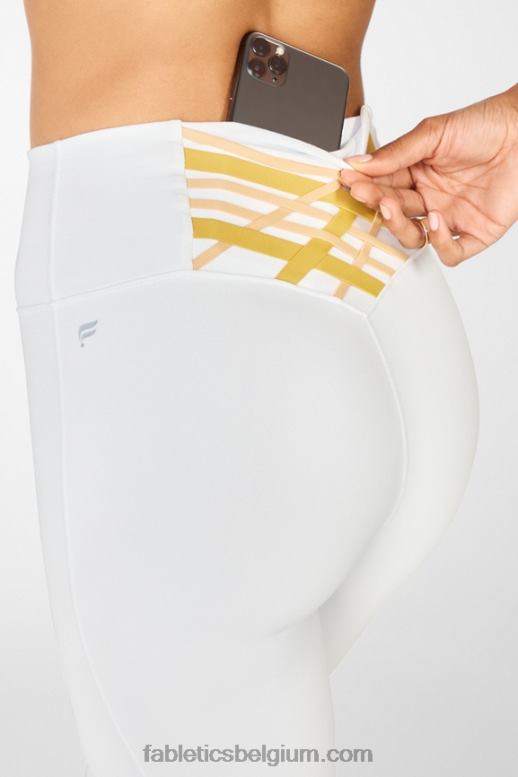 wit/citroendruppel/sinaasappelsorbet vrouwen boost powerhold hoog getailleerde 7/8 legging 62 Fabletics LH20J861
