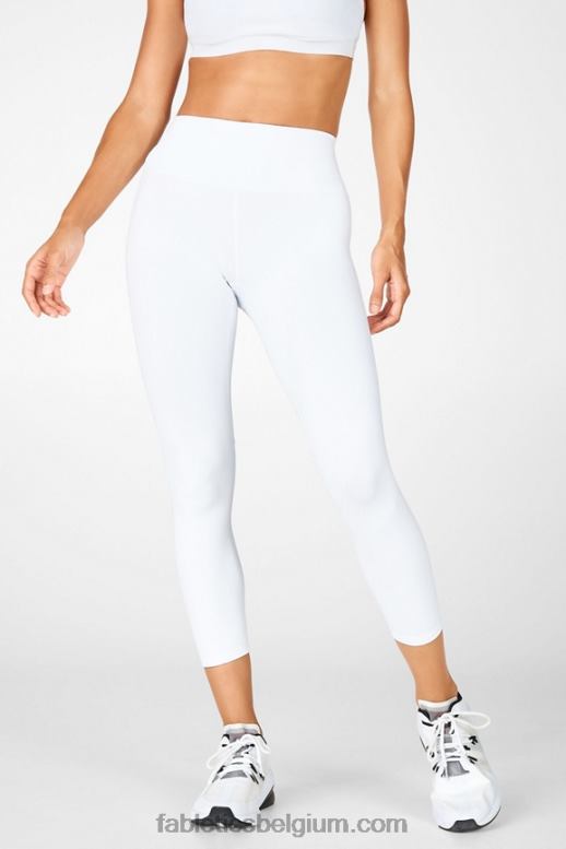 wit/microstip vrouwen boost ii capri met hoge taille en bandjes Fabletics LH20J1318