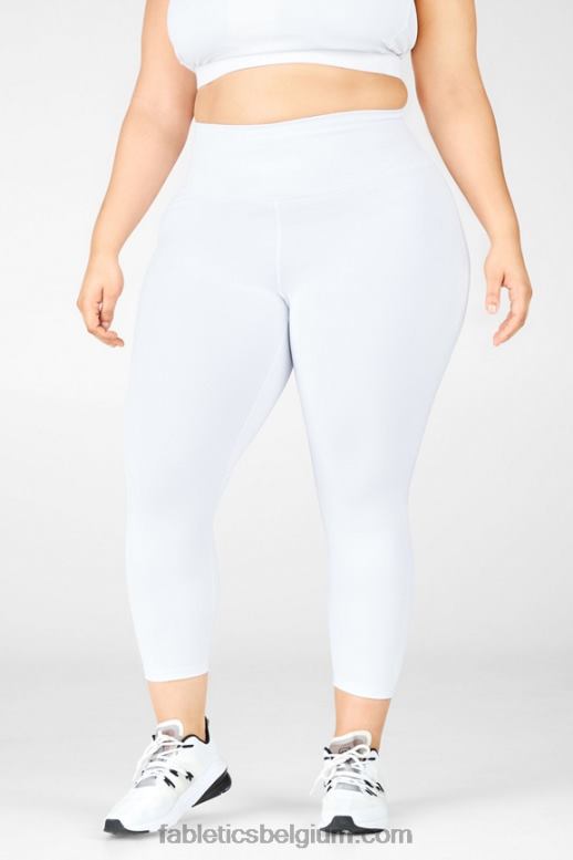 wit/microstip vrouwen boost ii capri met hoge taille en bandjes Fabletics LH20J1319