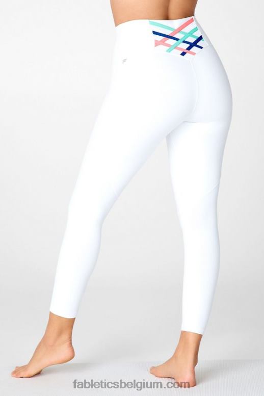 wit/multi vrouwen boost powerhold hoog getailleerde 7/8 legging 63 Fabletics LH20J864